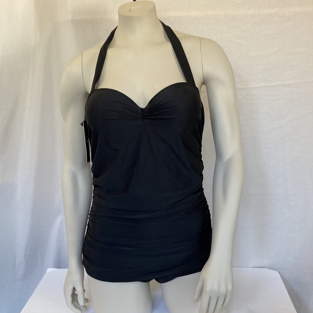 Unique & Classic Swimwear Women’s One Piece Size X-LARGE Black Halter Style NWT